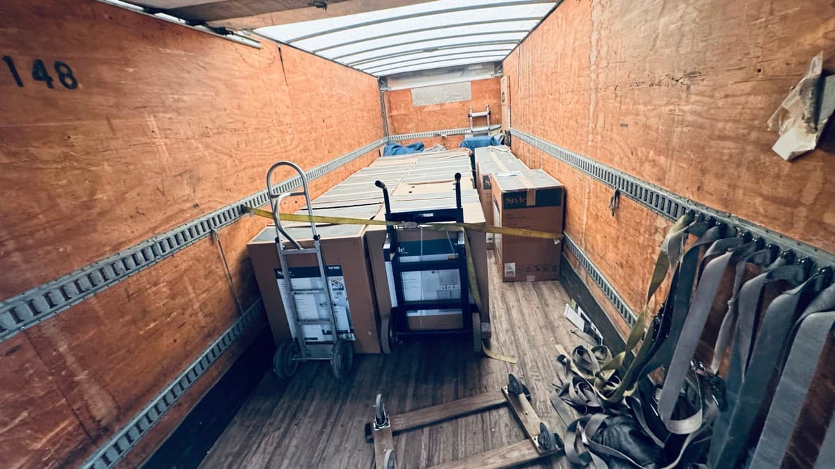 Loaded delivery truck ready for run