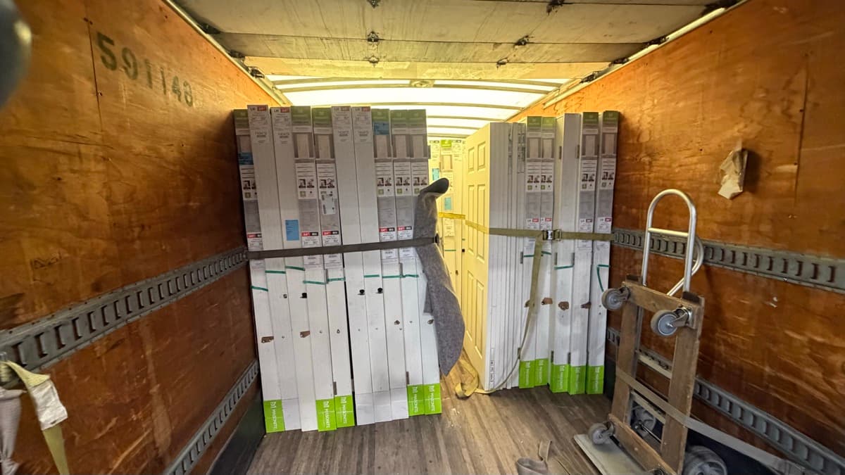 Inside of a loaded J Kiss box truck